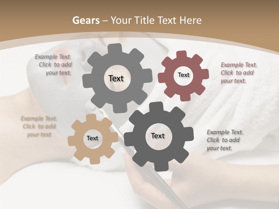 A Woman Getting A Facial Mask With A Brush PowerPoint Template