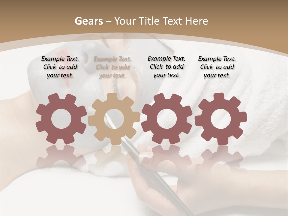 A Woman Getting A Facial Mask With A Brush PowerPoint Template