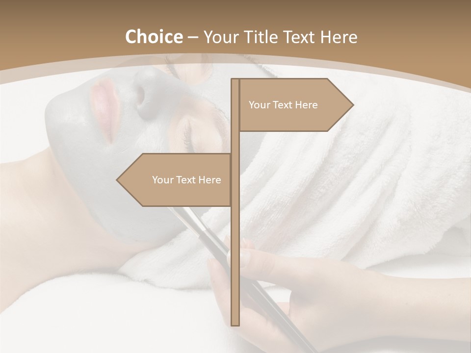 A Woman Getting A Facial Mask With A Brush PowerPoint Template
