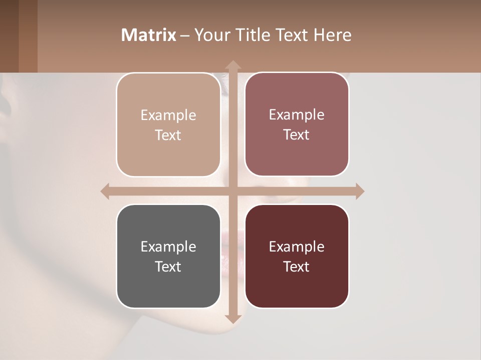 A Woman With Blue Eyes And A Brown Background PowerPoint Template