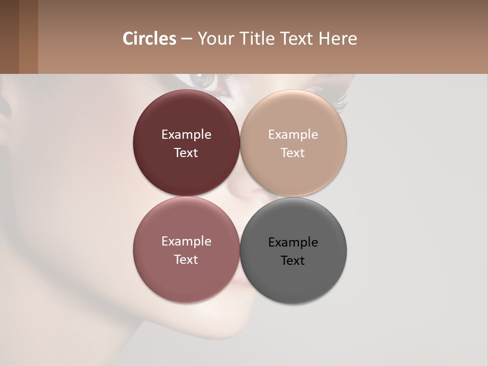 A Woman With Blue Eyes And A Brown Background PowerPoint Template