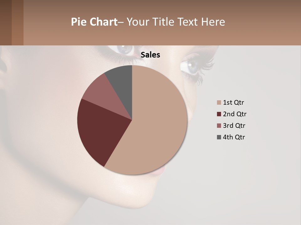 A Woman With Blue Eyes And A Brown Background PowerPoint Template