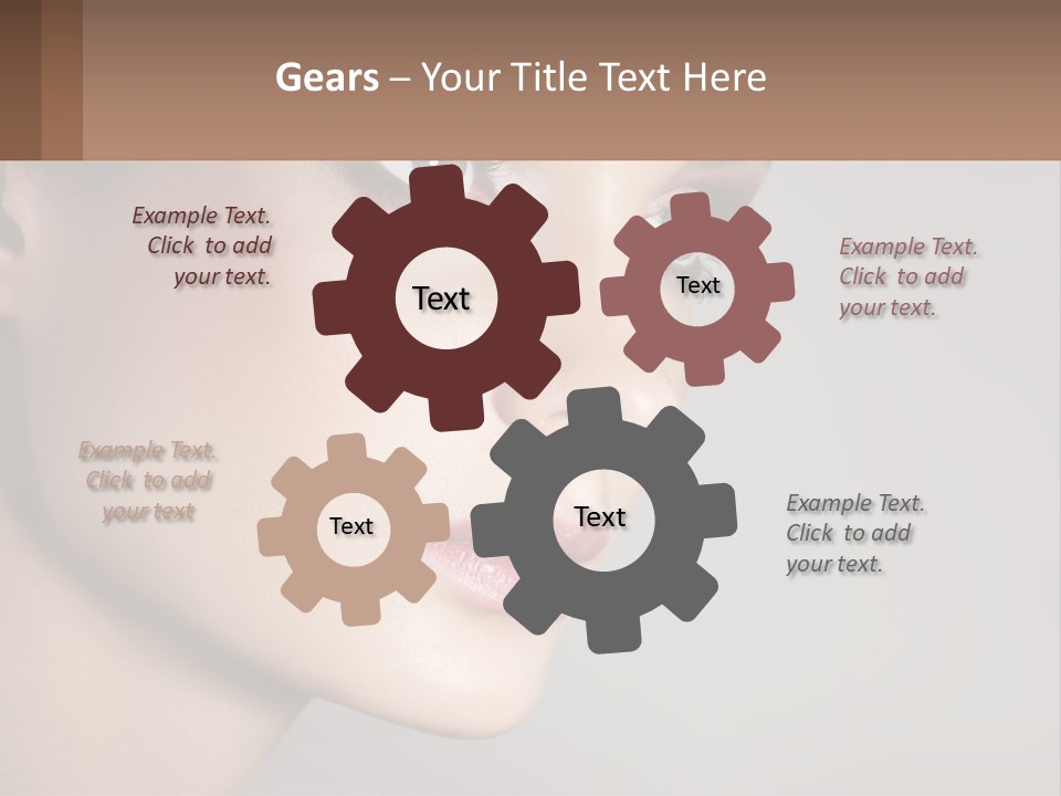 A Woman With Blue Eyes And A Brown Background PowerPoint Template