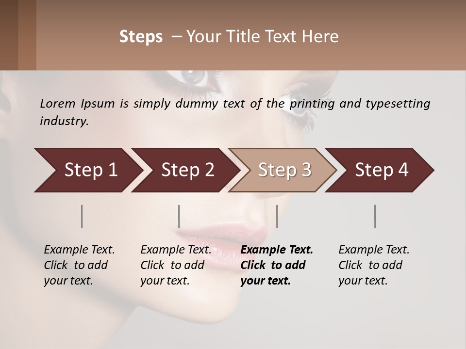 A Woman With Blue Eyes And A Brown Background PowerPoint Template