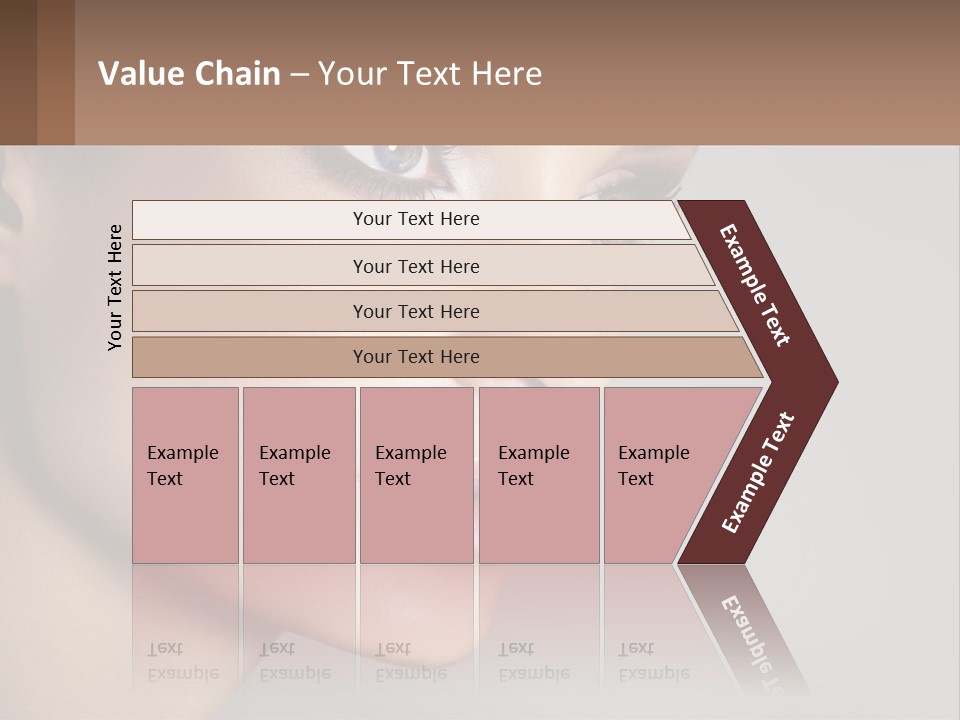 A Woman With Blue Eyes And A Brown Background PowerPoint Template