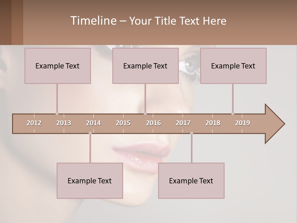 A Woman With Blue Eyes And A Brown Background PowerPoint Template