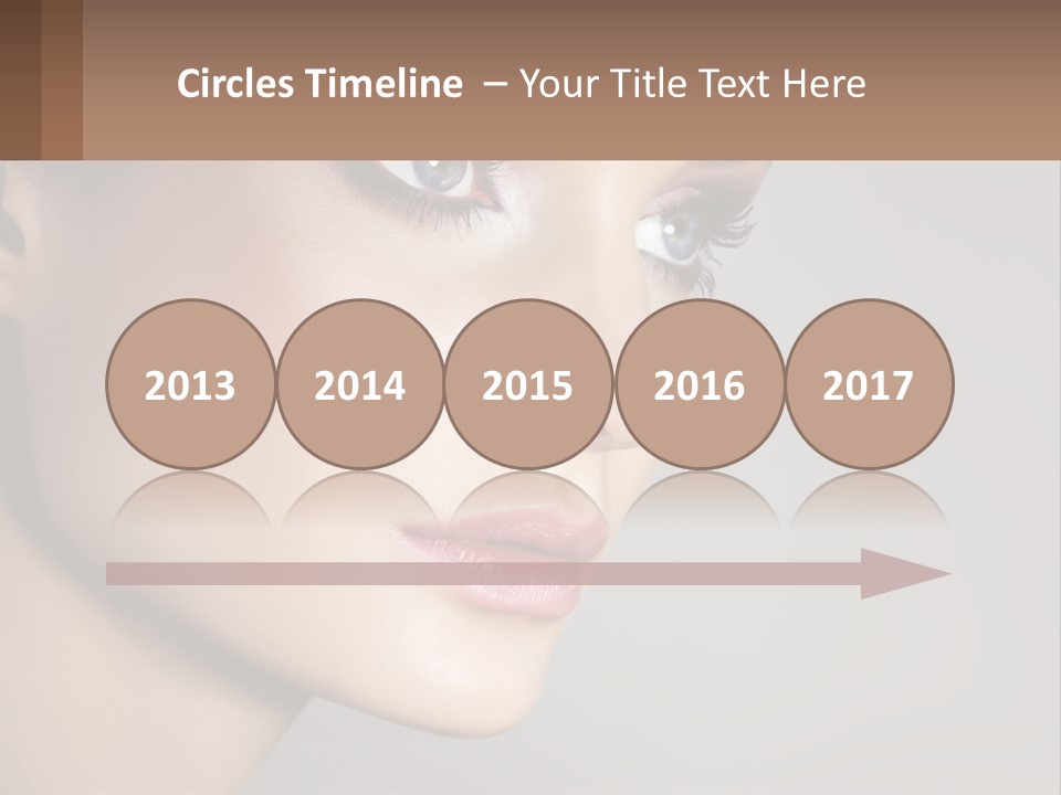 A Woman With Blue Eyes And A Brown Background PowerPoint Template