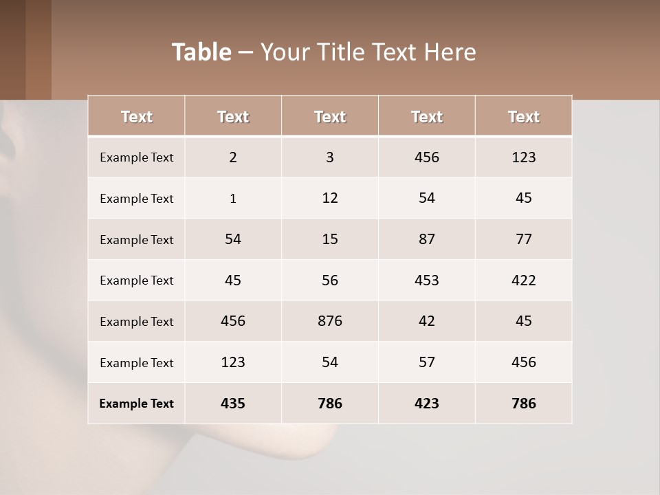 A Woman With Blue Eyes And A Brown Background PowerPoint Template