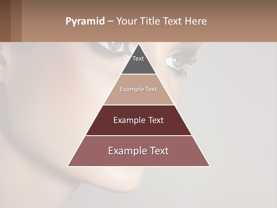 A Woman With Blue Eyes And A Brown Background PowerPoint Template