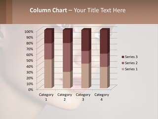 A Woman With Blue Eyes And A Brown Background PowerPoint Template