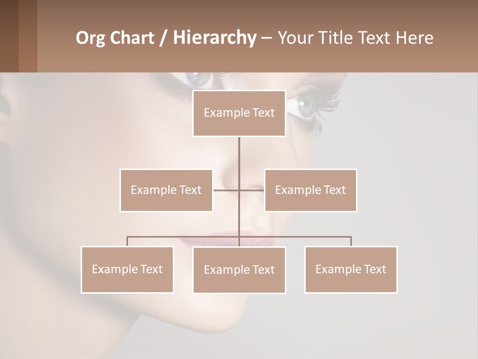 A Woman With Blue Eyes And A Brown Background PowerPoint Template