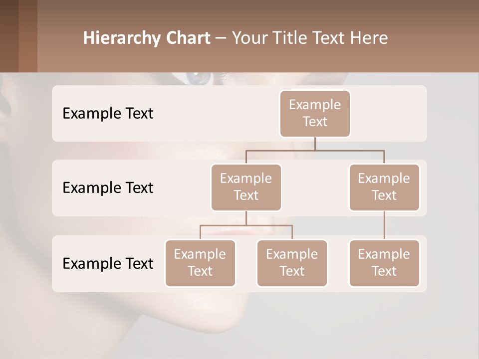 A Woman With Blue Eyes And A Brown Background PowerPoint Template