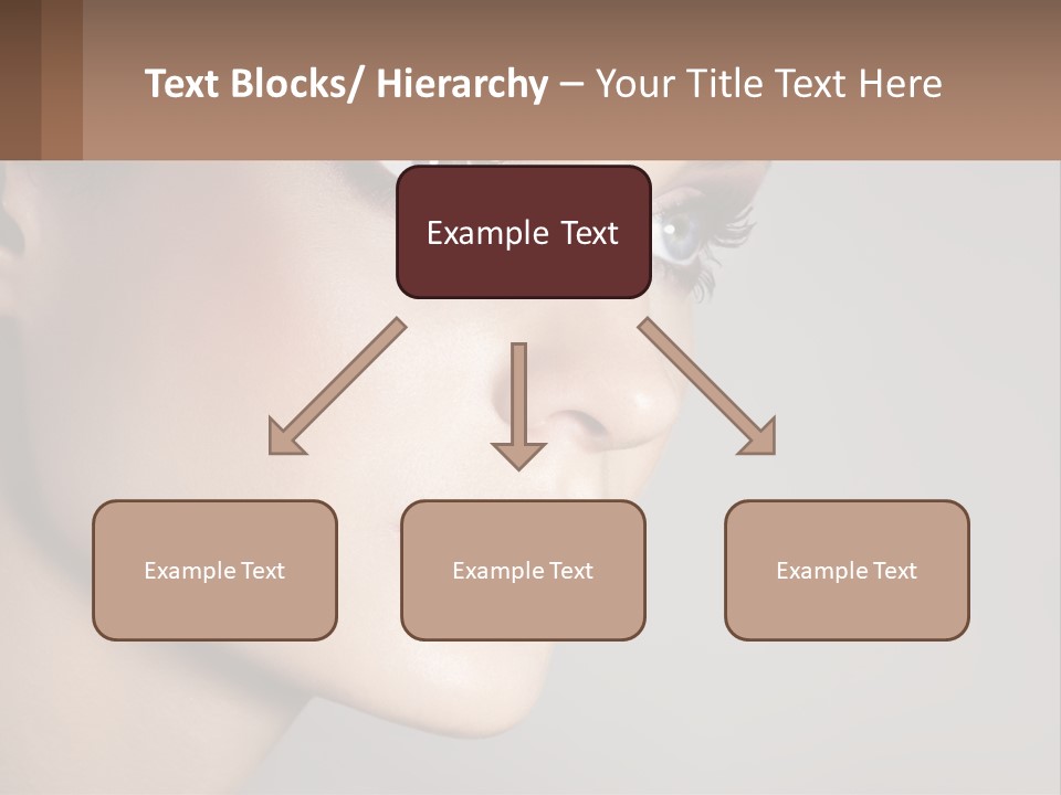 A Woman With Blue Eyes And A Brown Background PowerPoint Template