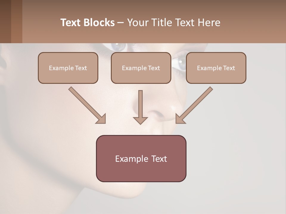 A Woman With Blue Eyes And A Brown Background PowerPoint Template