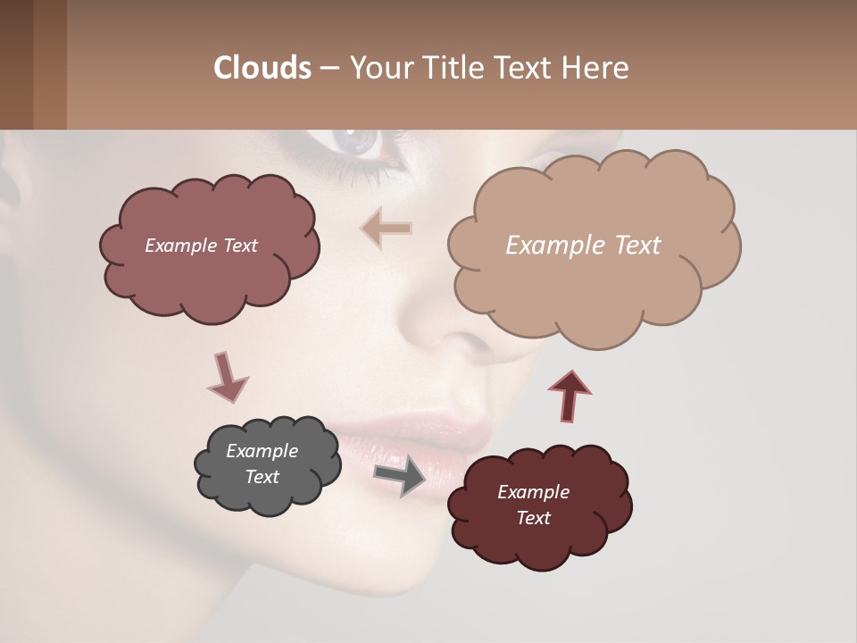 A Woman With Blue Eyes And A Brown Background PowerPoint Template