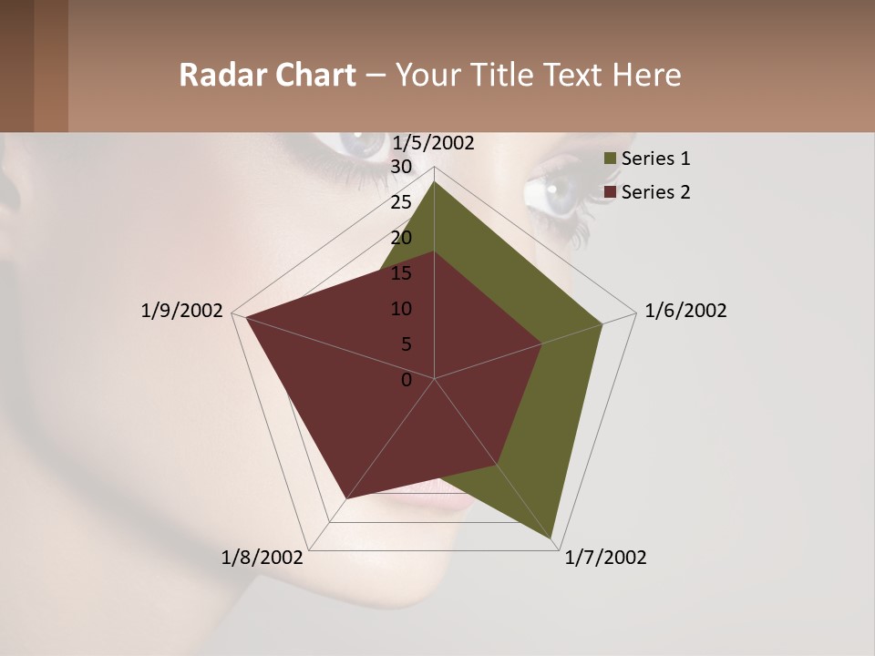A Woman With Blue Eyes And A Brown Background PowerPoint Template