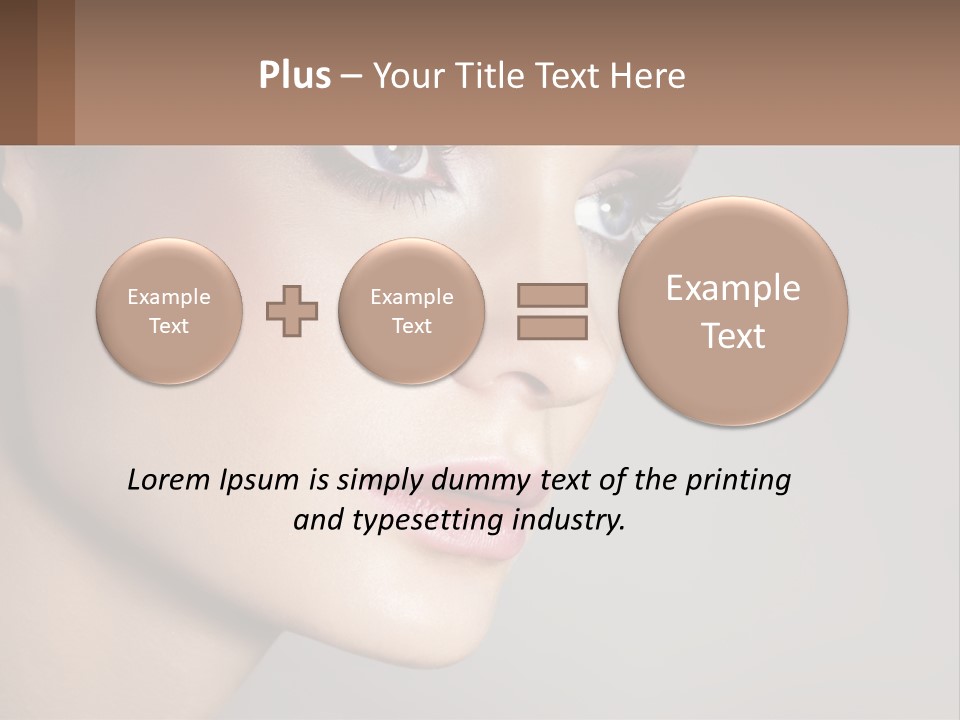 A Woman With Blue Eyes And A Brown Background PowerPoint Template