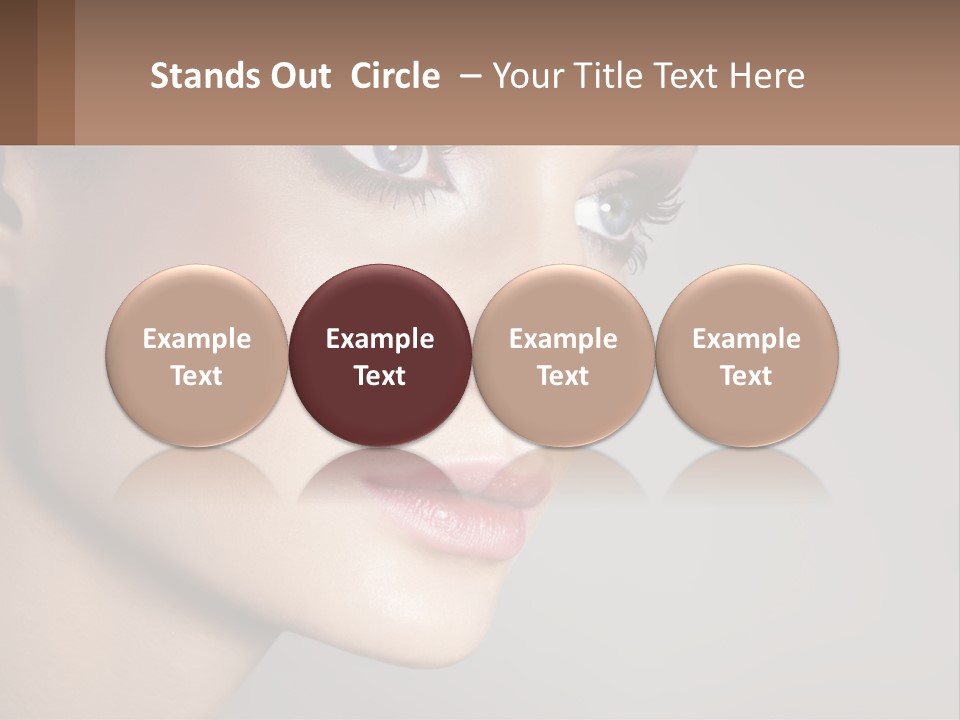 A Woman With Blue Eyes And A Brown Background PowerPoint Template