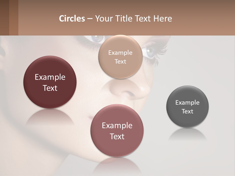 A Woman With Blue Eyes And A Brown Background PowerPoint Template