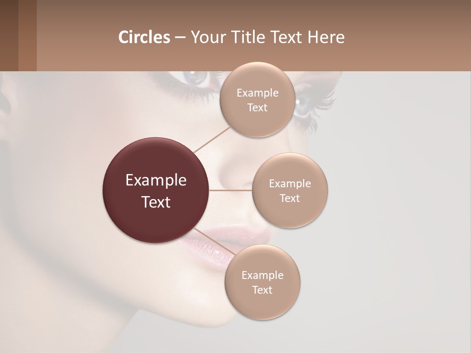 A Woman With Blue Eyes And A Brown Background PowerPoint Template