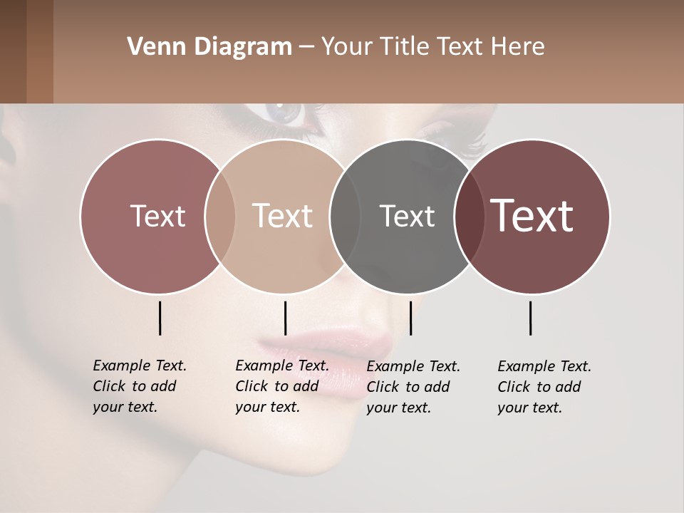 A Woman With Blue Eyes And A Brown Background PowerPoint Template