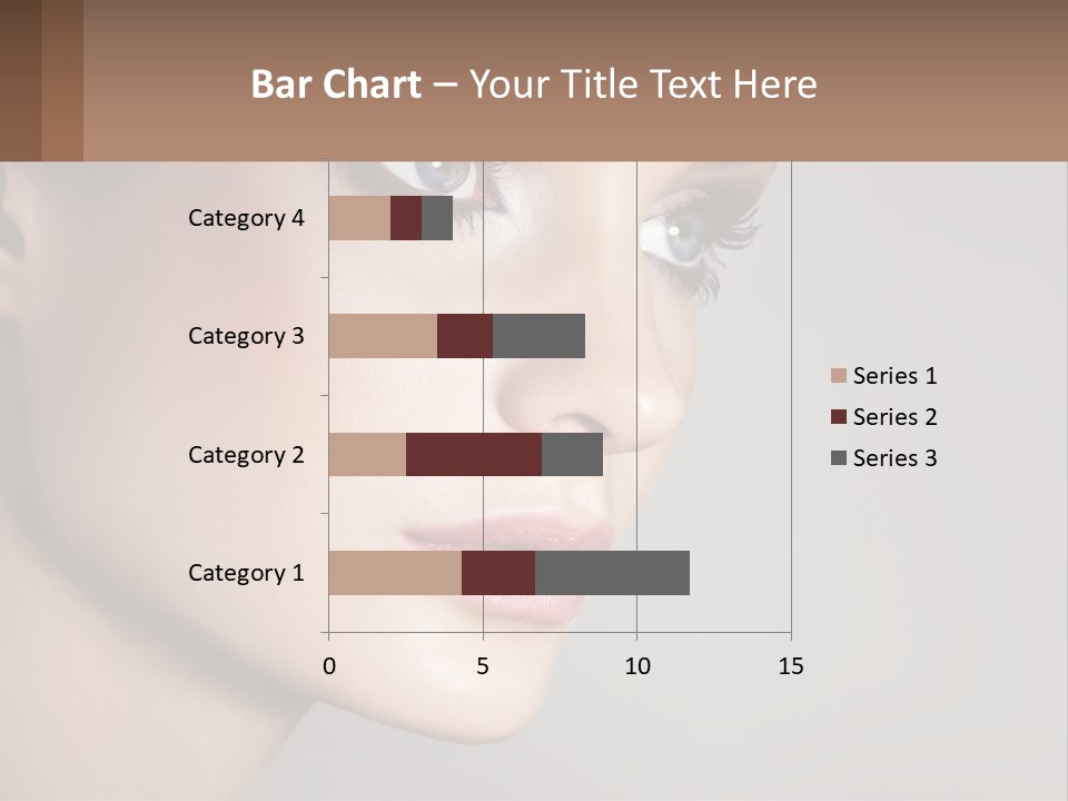 A Woman With Blue Eyes And A Brown Background PowerPoint Template