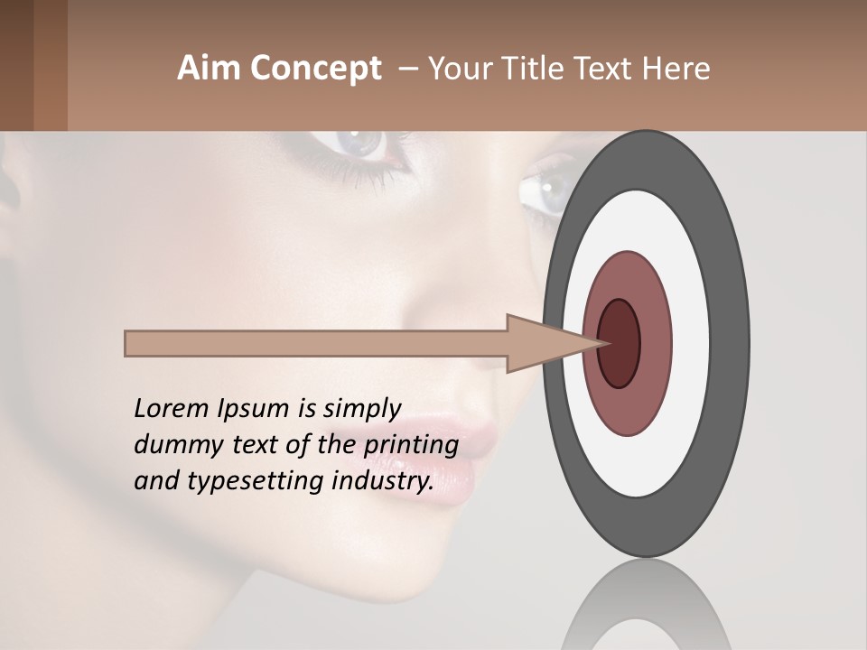 A Woman With Blue Eyes And A Brown Background PowerPoint Template