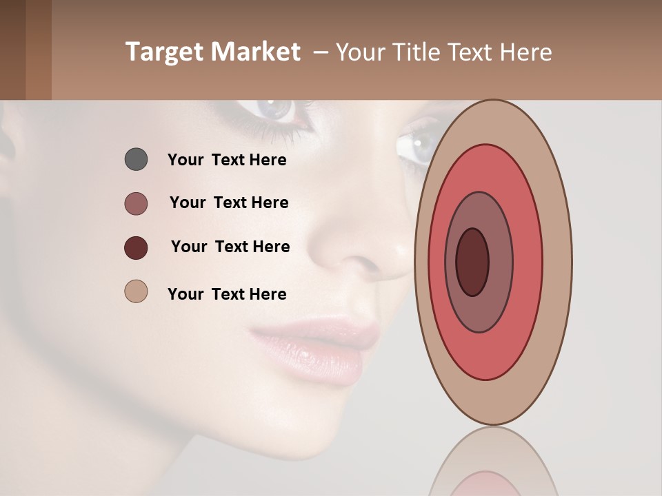 A Woman With Blue Eyes And A Brown Background PowerPoint Template