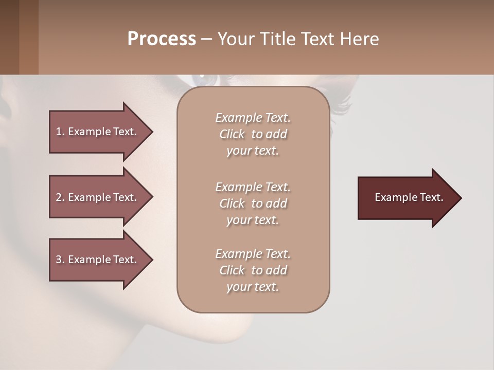 A Woman With Blue Eyes And A Brown Background PowerPoint Template