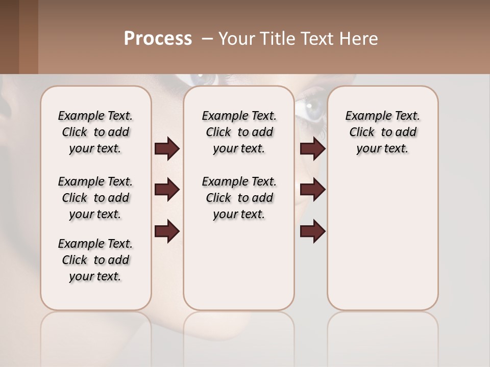 A Woman With Blue Eyes And A Brown Background PowerPoint Template