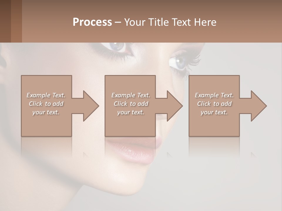 A Woman With Blue Eyes And A Brown Background PowerPoint Template