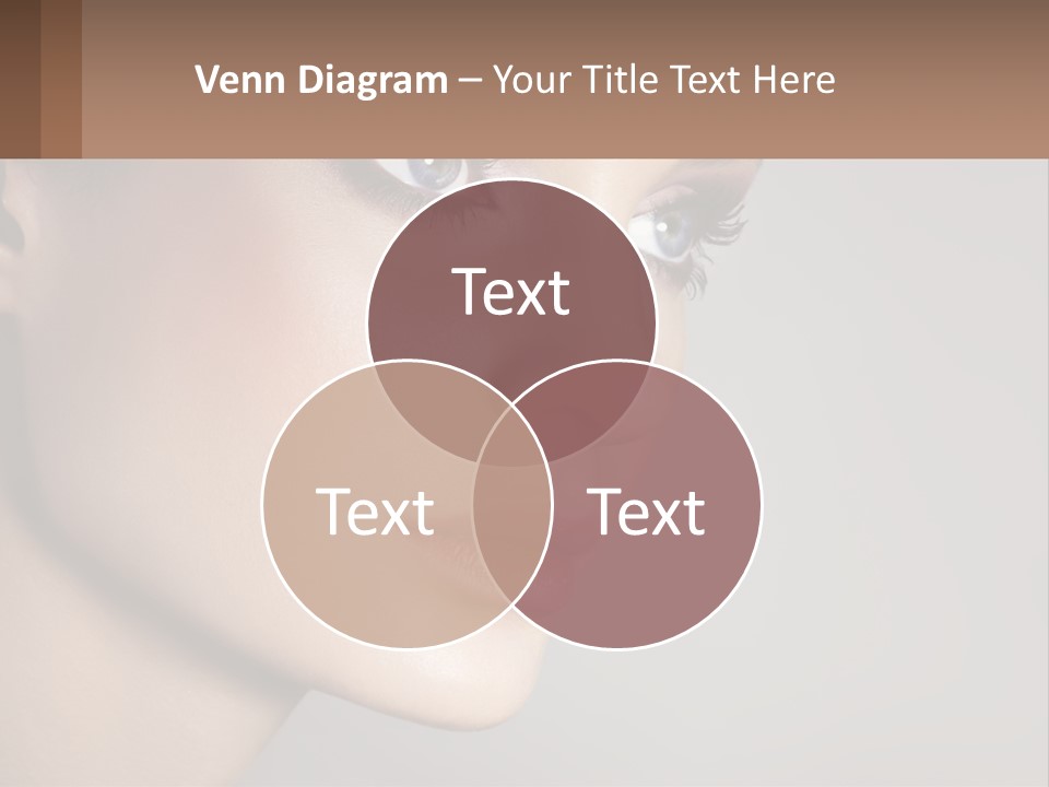 A Woman With Blue Eyes And A Brown Background PowerPoint Template