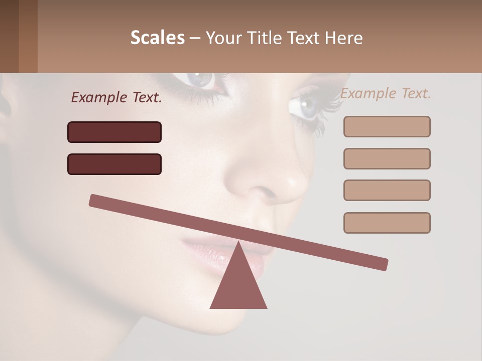 A Woman With Blue Eyes And A Brown Background PowerPoint Template