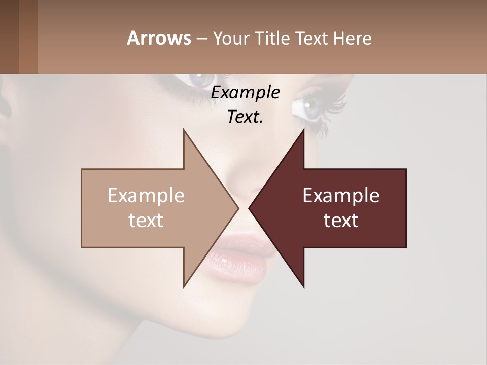 A Woman With Blue Eyes And A Brown Background PowerPoint Template