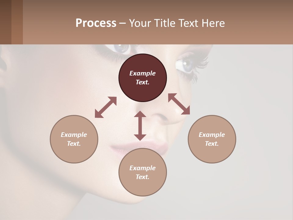 A Woman With Blue Eyes And A Brown Background PowerPoint Template