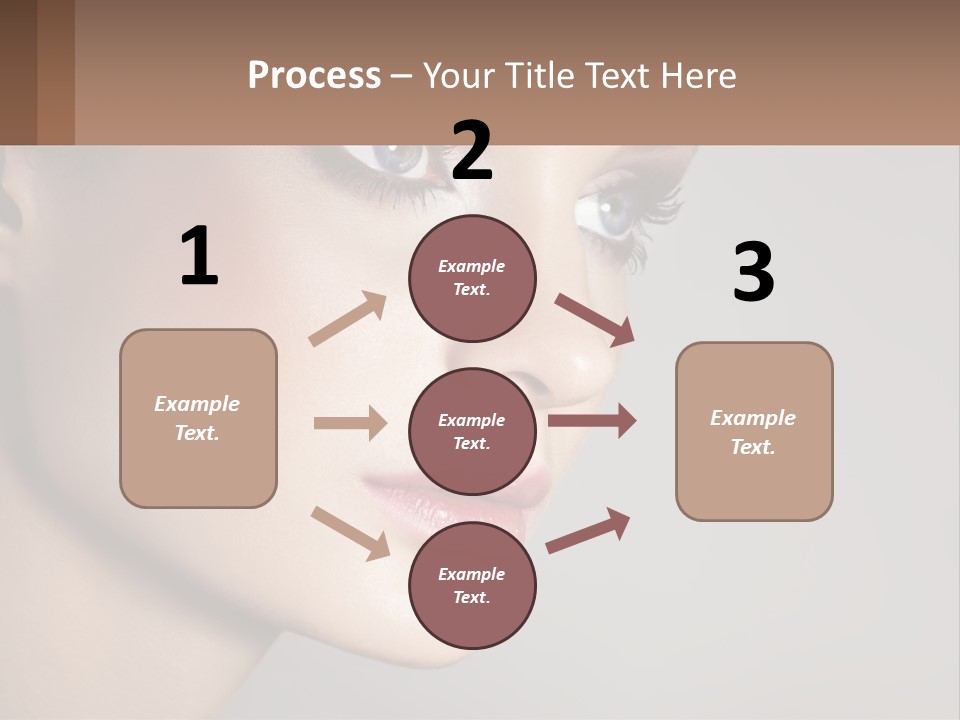 A Woman With Blue Eyes And A Brown Background PowerPoint Template