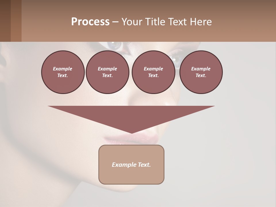 A Woman With Blue Eyes And A Brown Background PowerPoint Template