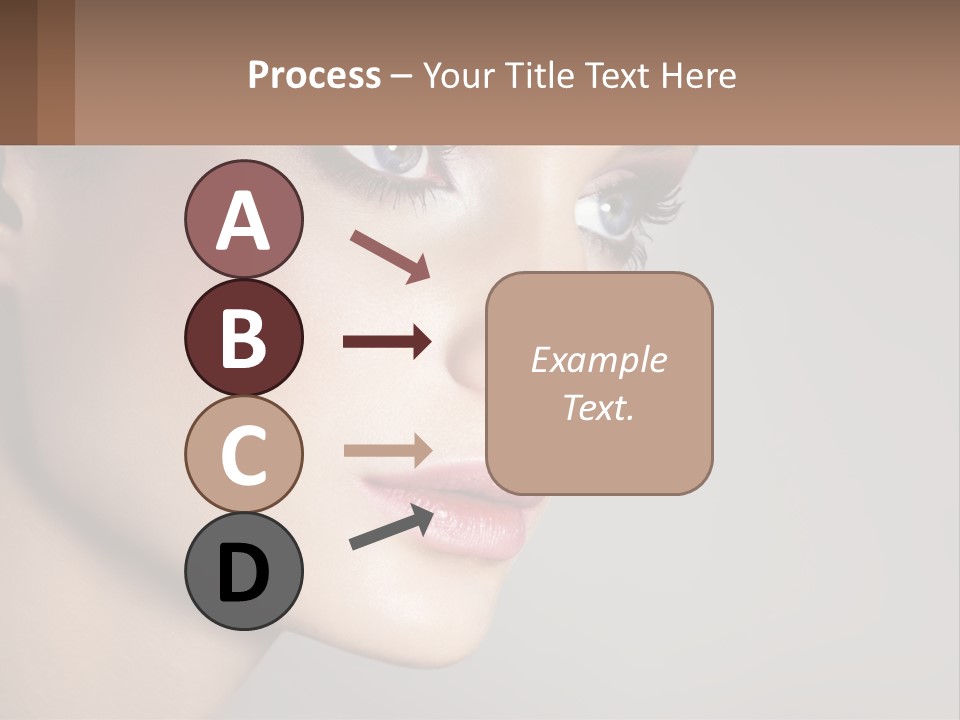 A Woman With Blue Eyes And A Brown Background PowerPoint Template