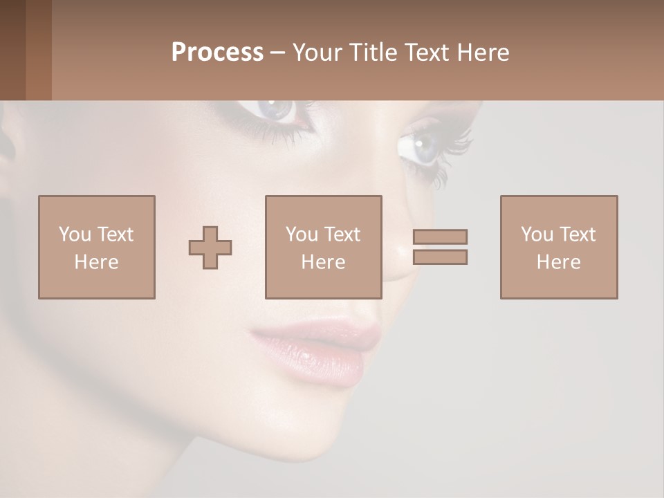 A Woman With Blue Eyes And A Brown Background PowerPoint Template