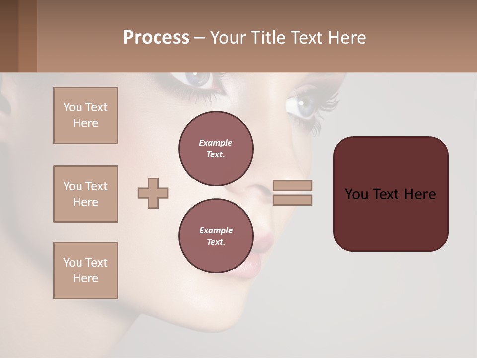 A Woman With Blue Eyes And A Brown Background PowerPoint Template