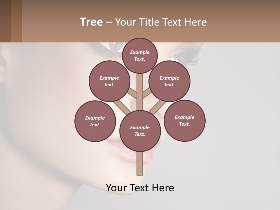 A Woman With Blue Eyes And A Brown Background PowerPoint Template