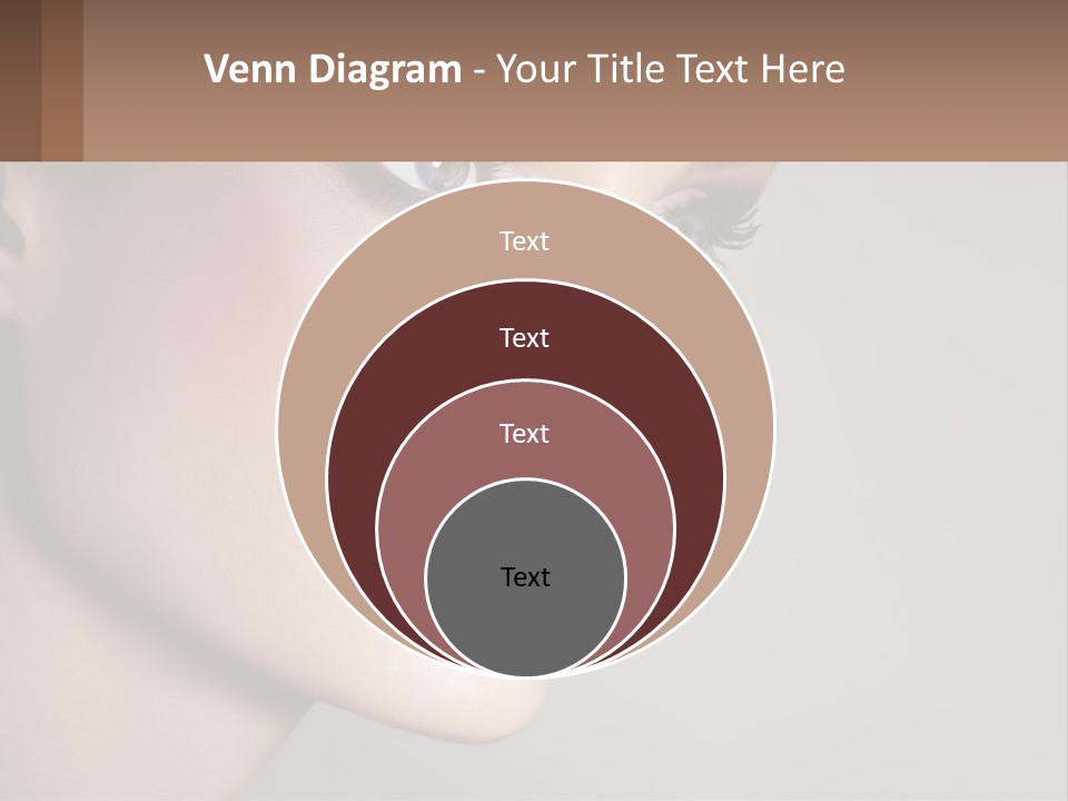 A Woman With Blue Eyes And A Brown Background PowerPoint Template