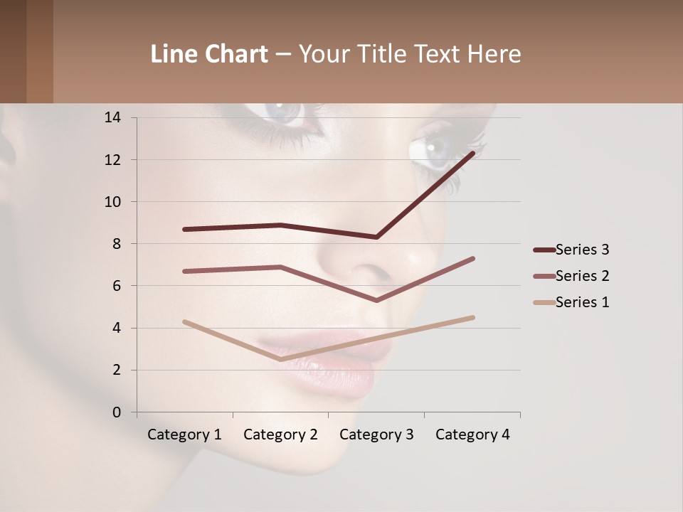 A Woman With Blue Eyes And A Brown Background PowerPoint Template