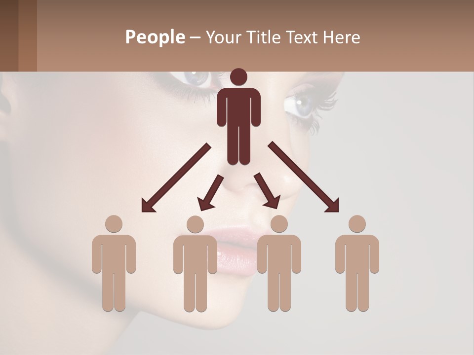 A Woman With Blue Eyes And A Brown Background PowerPoint Template