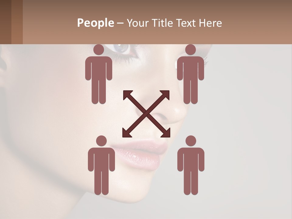 A Woman With Blue Eyes And A Brown Background PowerPoint Template