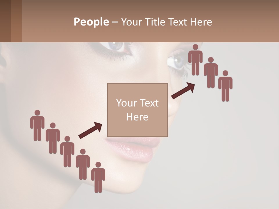A Woman With Blue Eyes And A Brown Background PowerPoint Template