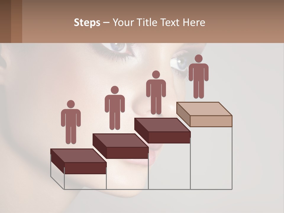 A Woman With Blue Eyes And A Brown Background PowerPoint Template