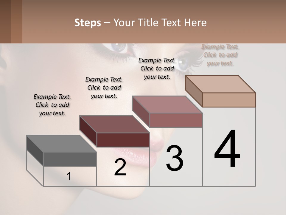 A Woman With Blue Eyes And A Brown Background PowerPoint Template