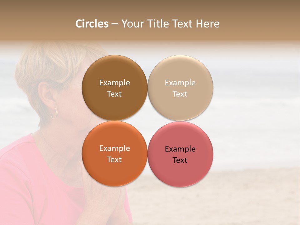 A Woman In A Pink Shirt Is Praying On The Beach PowerPoint Template