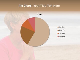 A Woman In A Pink Shirt Is Praying On The Beach PowerPoint Template